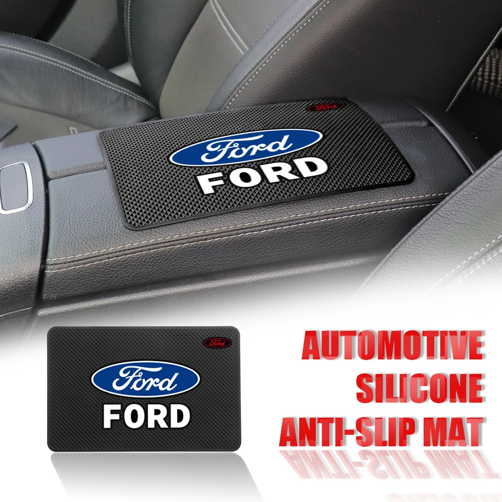 1pcs Car Dashboard Non-Slip Mat Silicone Interior Phone Anti slip Mat Accessories For Ford Fiesta Mondeo Escape Shelby Edge Kuga