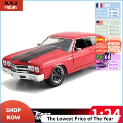 Jada 1:24 Fast&Furious Dom’s 1970 Chevrolet Chevelle SS High Simulation Diecast Car Metal Alloy Model Car Gift Collection