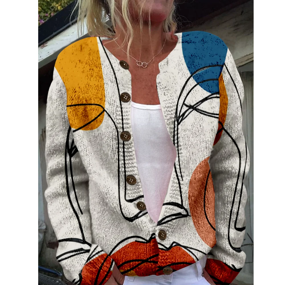 

Осень-зима вязаный художественный кардиган для лица винтажный повседневный свитер японская модная уличная одежда женские свитера вязаный топ джемперы