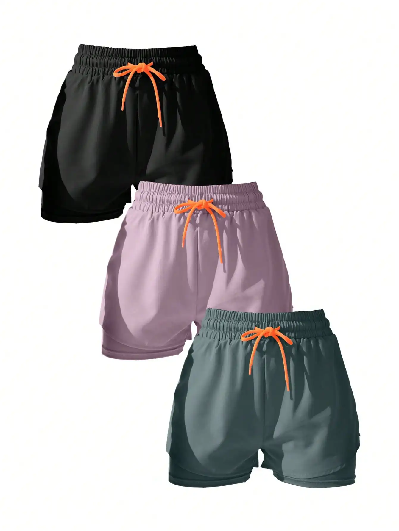 2 in 1 Women Running Shorts Quick Dry High Waist Gym Workout Sports Shorts with Inner Liner