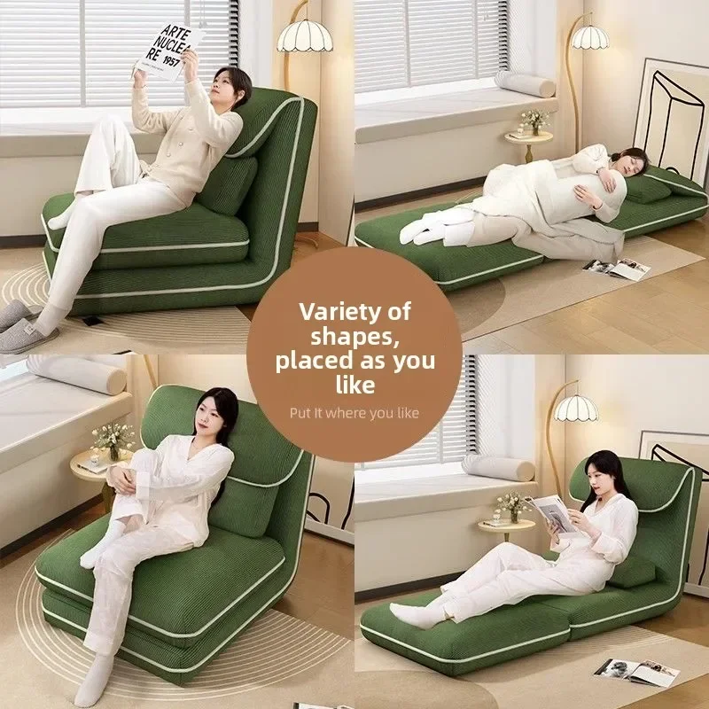 ZNew Comfortable And Lightweight Lazy Sofa Small Folding Sofa Bed Multi-color Reclining Tatami Living Room Double Floor SofaZ