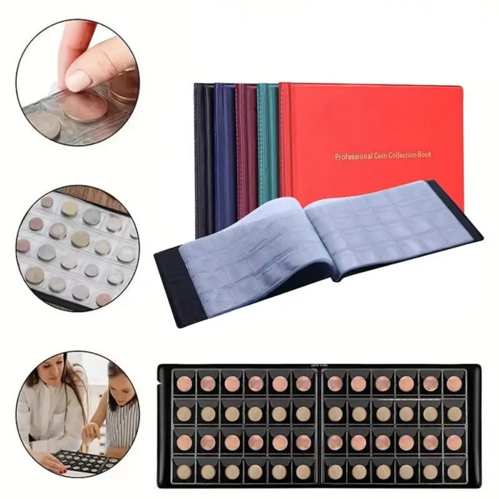 

240 Pockets Coin Album Holders 10 Pages Transparent PVC Coin Collection Holder Protective Cover Oxidation Resistant