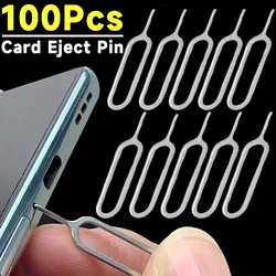 Sim Card Tray Ejetar Pin, Ejetando Agulha de Remoção, Abridor Ejetor para iPhone 15, 14, Samsung, Xiaomi, Universal, 100-1Pcs