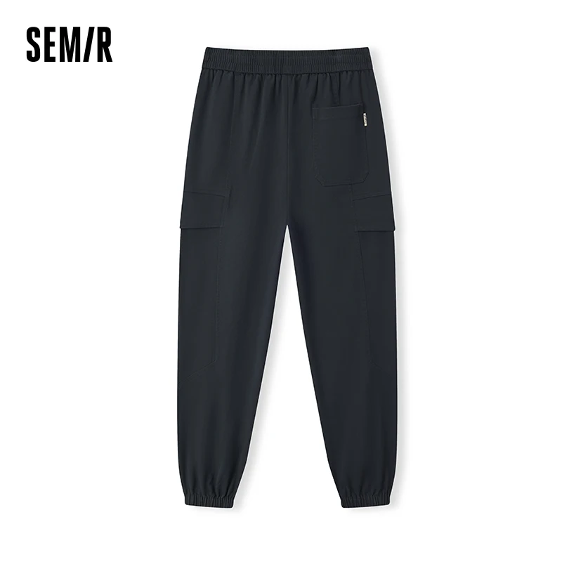 Semir Casual Pants Men Autumn Loose Outdoor Sports Style Work Long Trousers Trendy Simple Elastic Waist Ankle-Binding Trousers