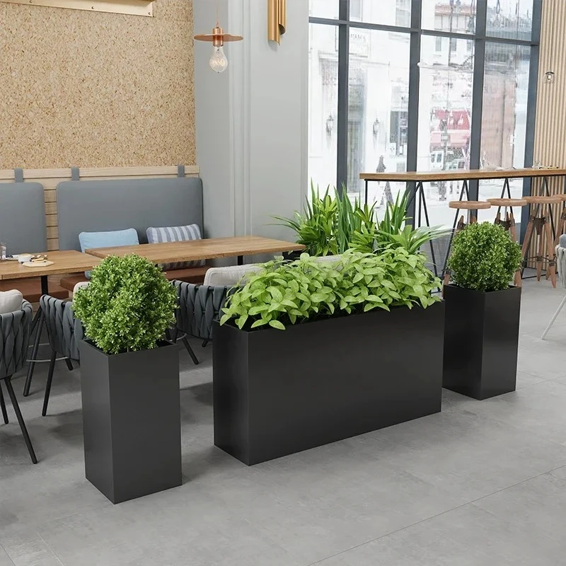 TTBJ Stainless Steel Outdoor Wrought Iron Flower Box Courtyard Park Hotel Square Fence Partition Flower Groove Altar