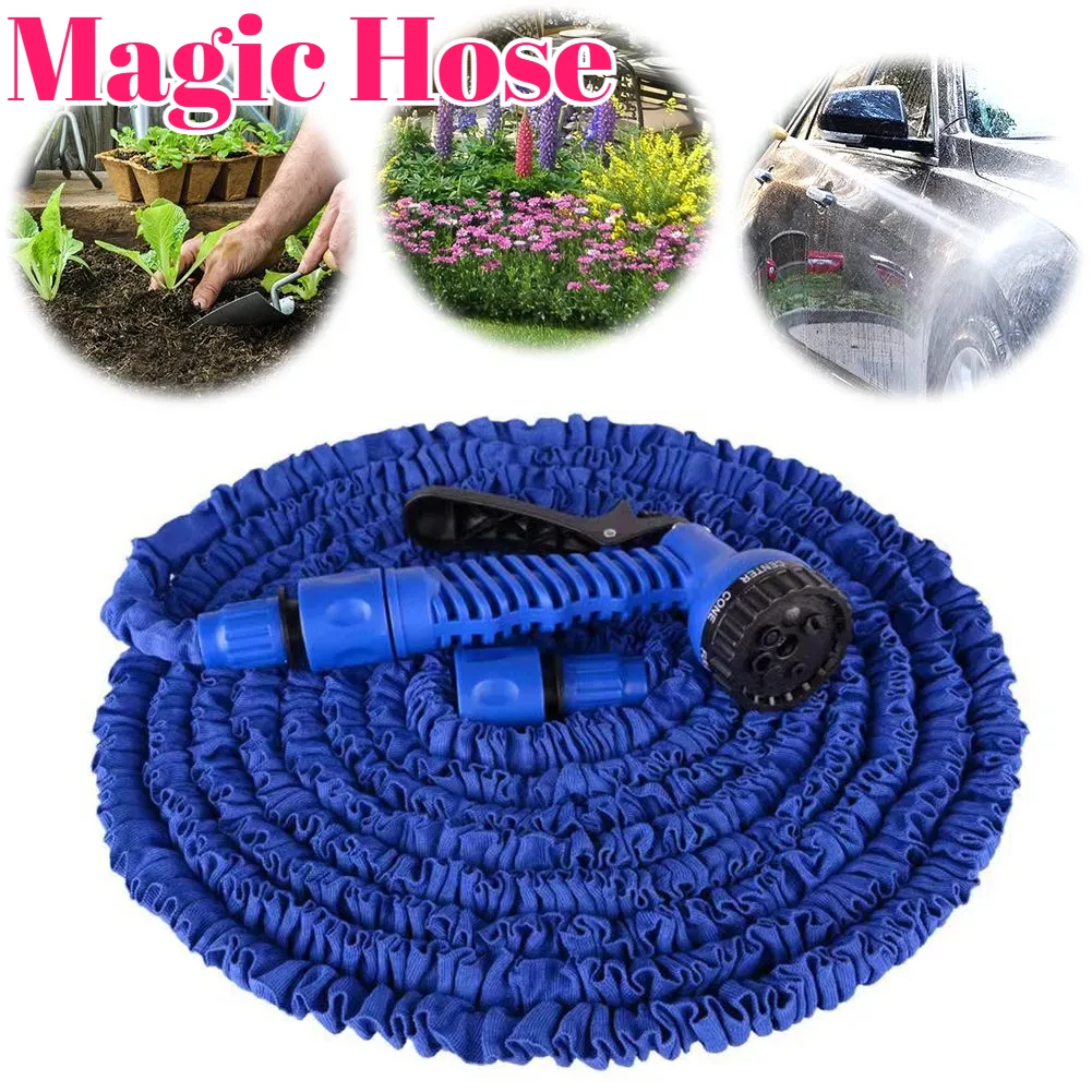 25FT-200FT Multi-functional Garden Hose Retractable Hose High Pressure Car Wash Home Sprinkler Traditional Garden Rinse