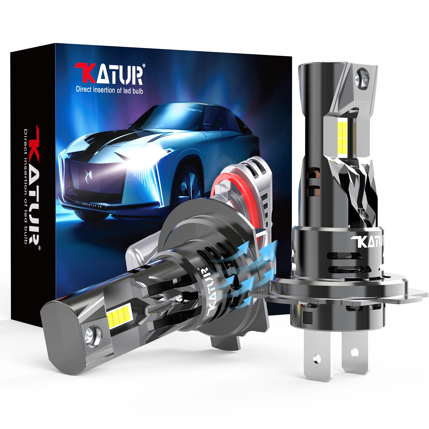

Katur 2x H7 Car Led Bulbs Auto Headlight with Fan Super Led For BMW E81 E87 E88 E82 E92 E90 E91 E60 F07 F11 E61 1 3 5 Series F36