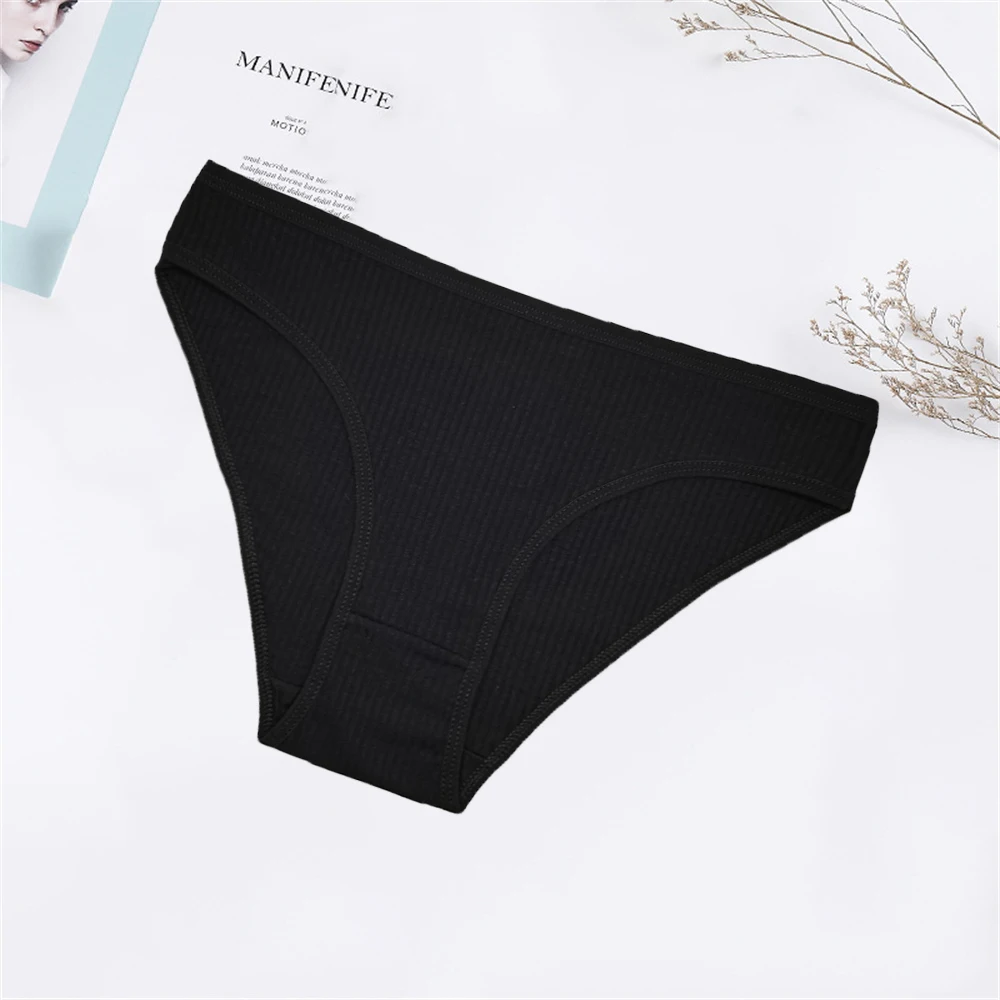 Panties for Woman Underwear Cotton Sexy Breathable Soft Lingerie Female Briefs Girls Cute Solid Color Underpants 3 Pcs/set