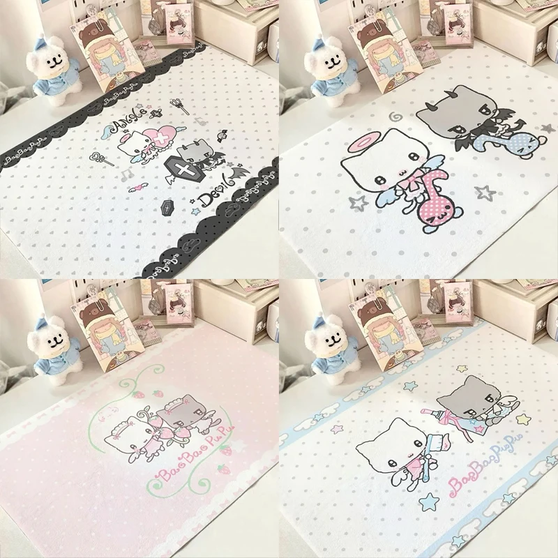 Korea INS Pink PU Leather Mouse Pad Polka Dots Anime Strawberry Kawaii Mouse Pad Office Desk Mat Waterproof Non-Slip PU Desk Pad