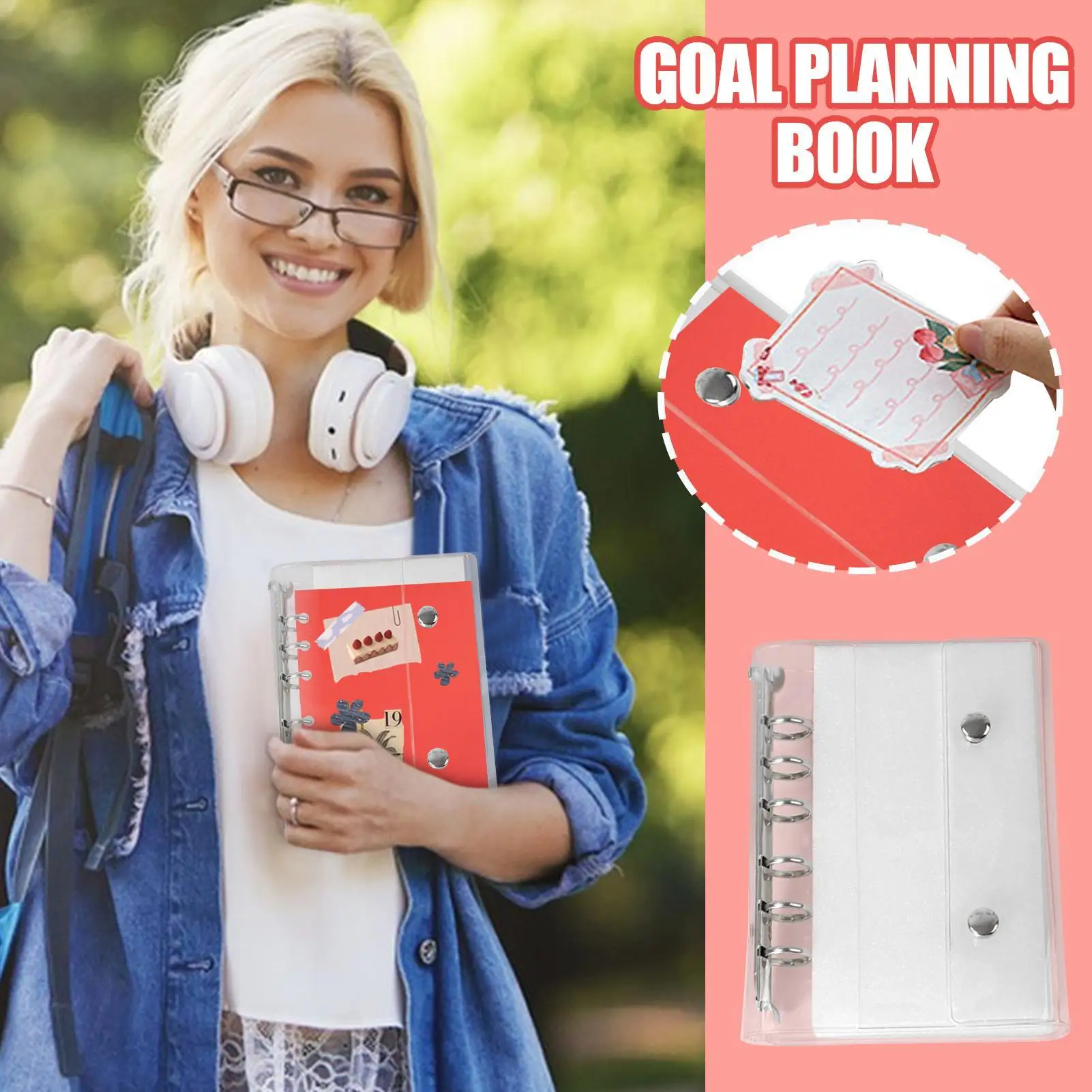 أغطية الموثق الشفافة A6/A7 6-حلقة واضحة بولي كلوريد الفينيل دفتر إغلاق الموثق غطاء مجلد أوراق فضفاضة لصور القصاصات