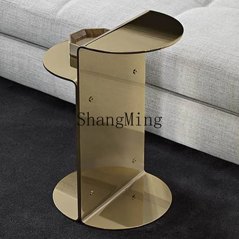 

SM premium light luxury stainless steel side few hotel lobby lounge area tea table round side few