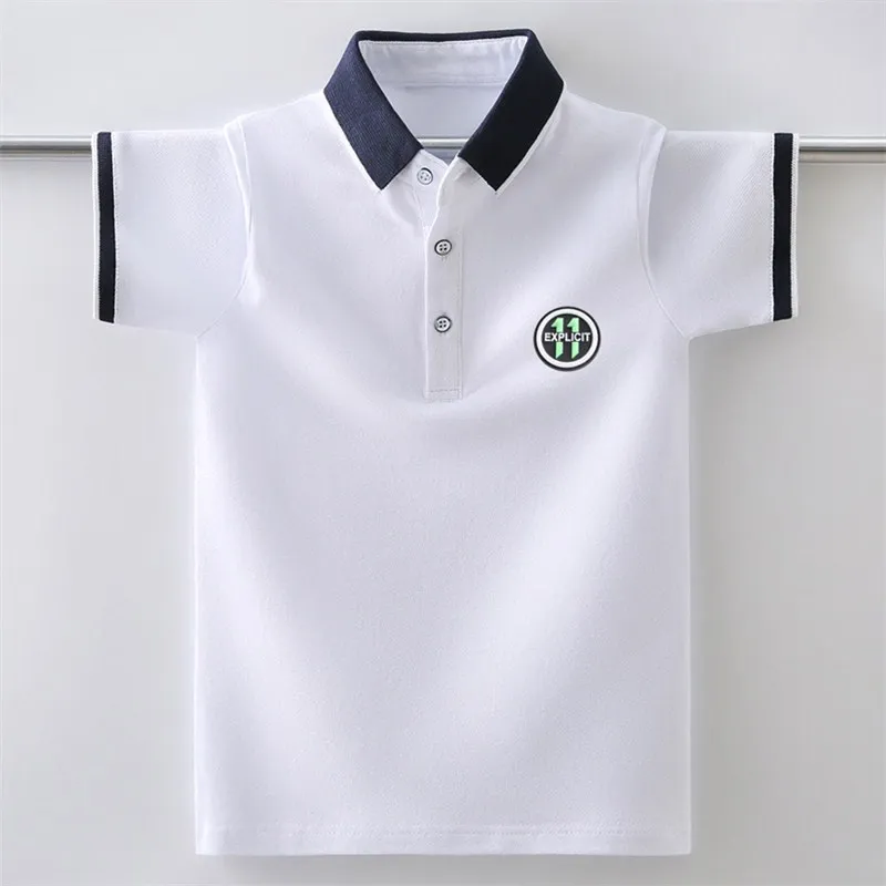 

2023 Summer Boys Polo Shirt Luxury Embroidered Cotton Lapel Collar Short Sleeves Tops Cotton T-Shirt for Children's