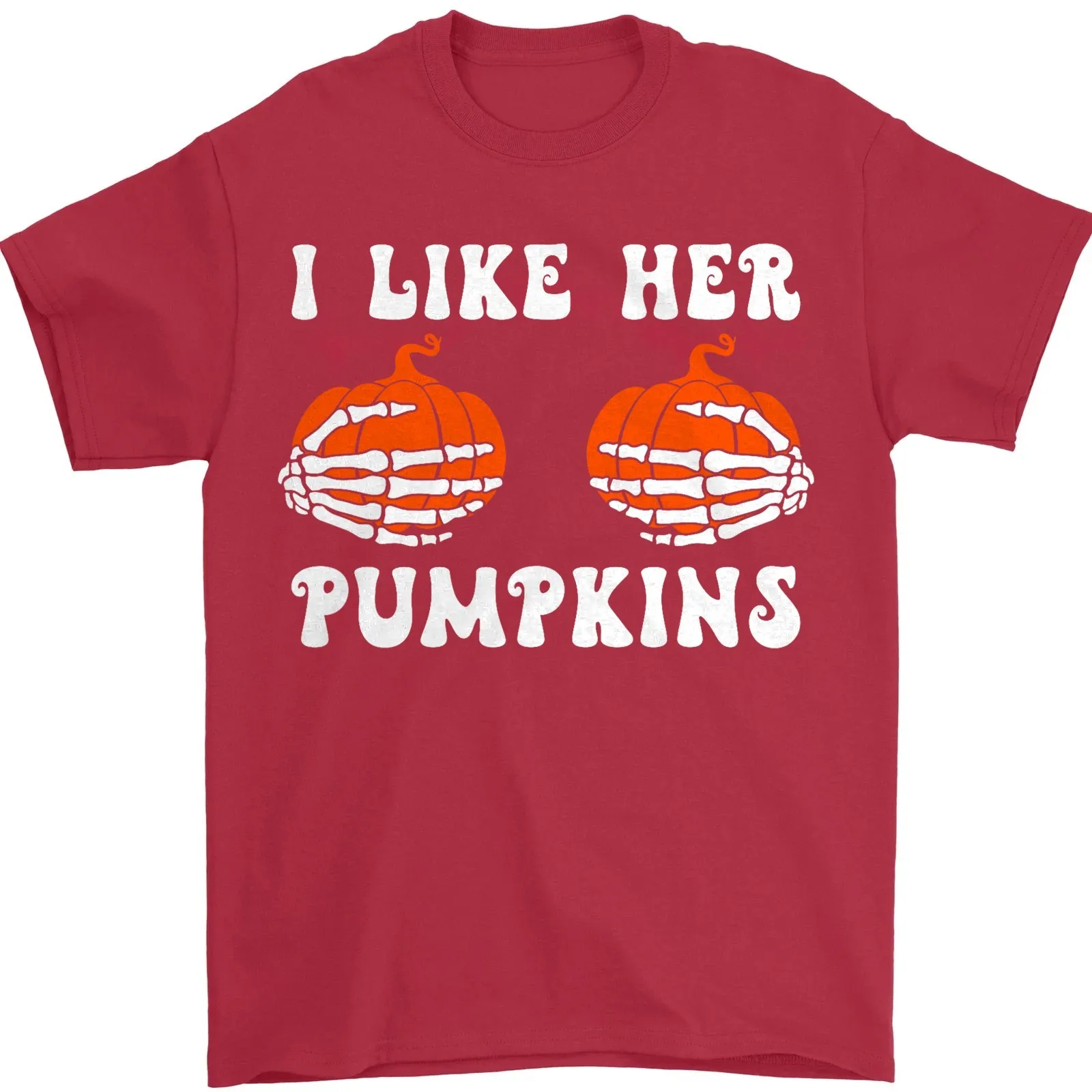 أنا أحب لها القرع مضحك هالوين قميص الهيكل العظمي الأيدي الأزواج المحملة