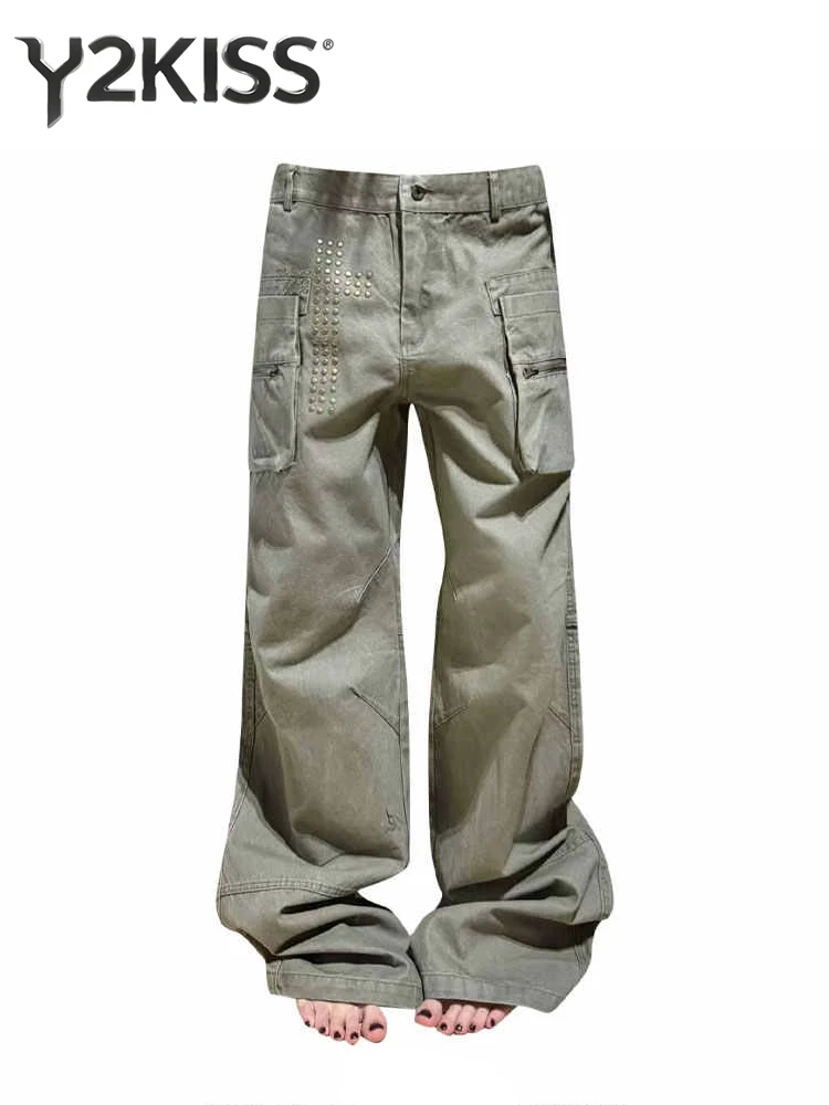

Women's Cargo Jean Punk Baggy Goblin Core Wide Fit Denim Pants Grunge Y2K American Retro Japanese Harajuku Pants High Quality