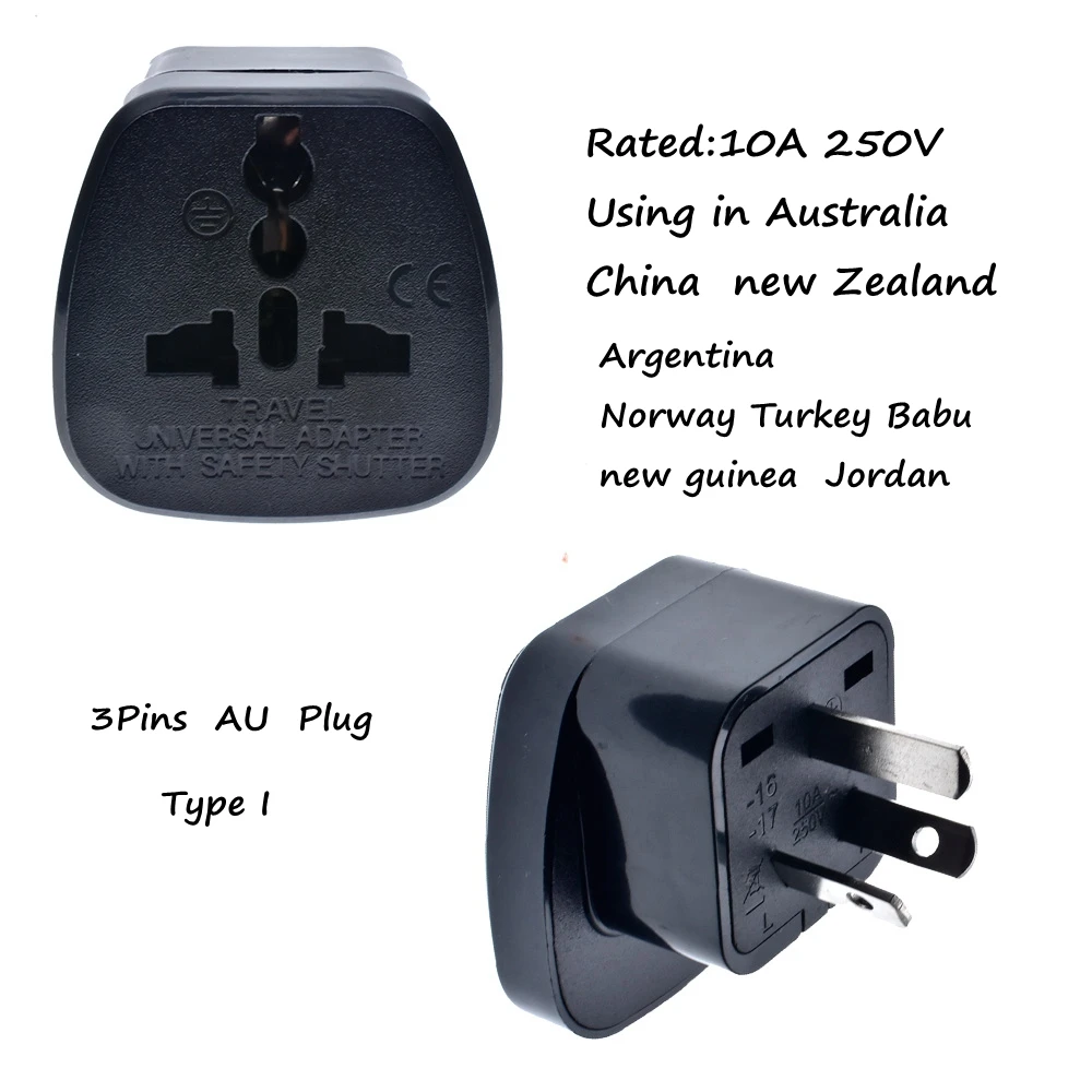 Universal CE America European Kr AU EU to US UK USA Plug Adapter South Africa India Adaptor Italy Switzerland Travel Converter