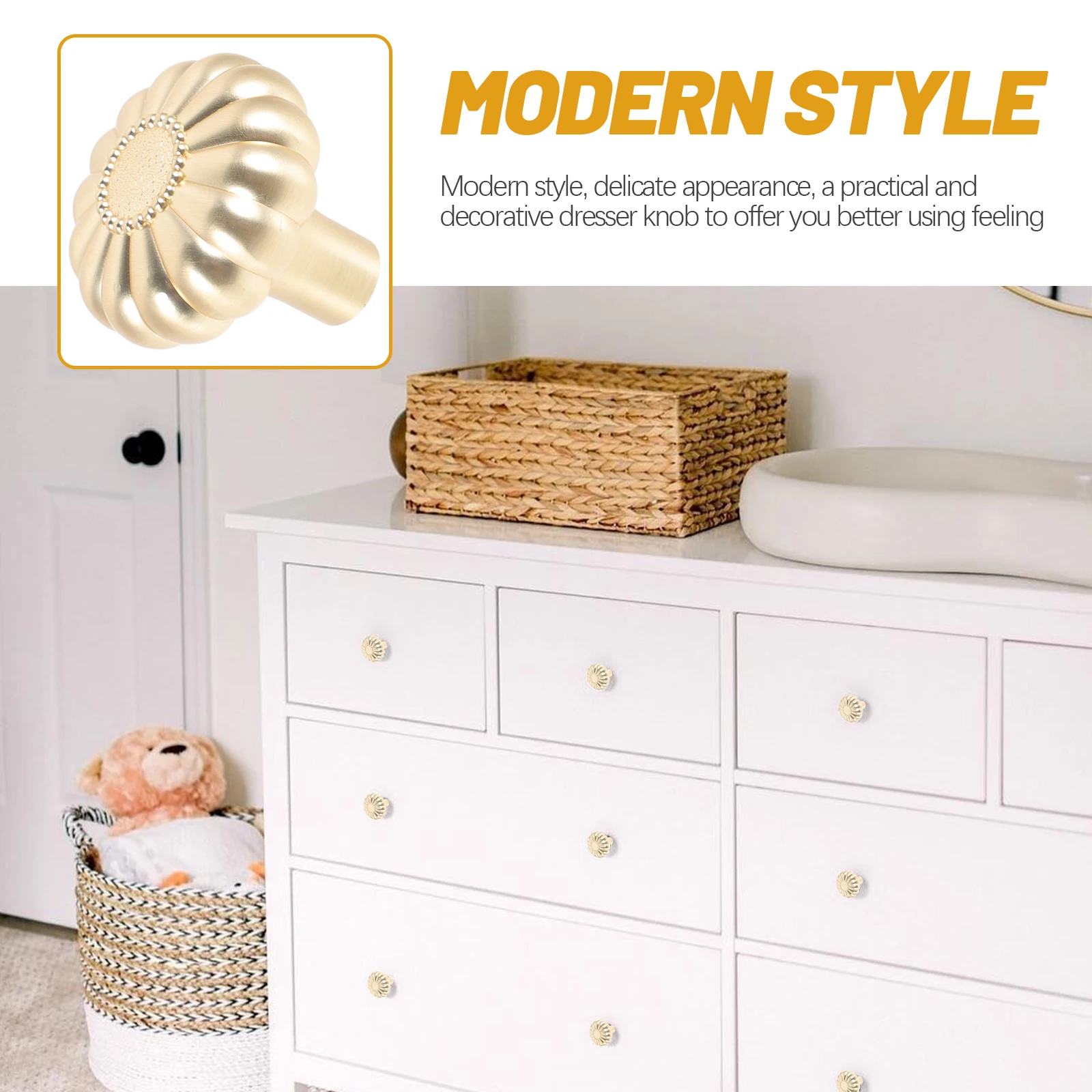 

2Pcs Cabinet Knobs Modern Zinc Alloy Dresser Drawer Handles Cupboard Pulls for Home Furniture Decoration Dresser Knobs