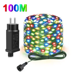 Upgraded Durable LED Leather Fairy Lights String 8 modes Outdoor Waterproof Christmas Tree Garland Garden Decor Party Lawn Lamp