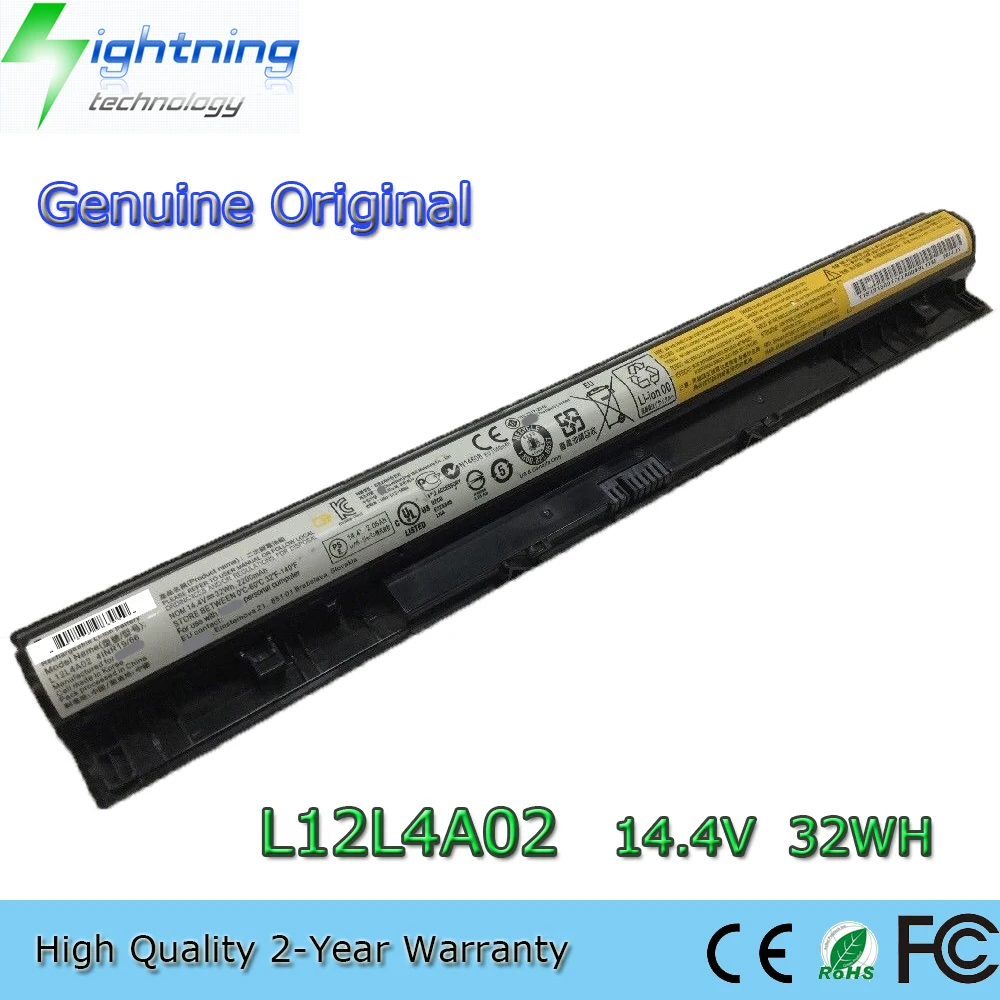 New Genuine Original L12L4A02 14.4V 32Wh Laptop Battery for Lenovo IdeaPad G400S G405S G510S G500S Z710 L12L4E01