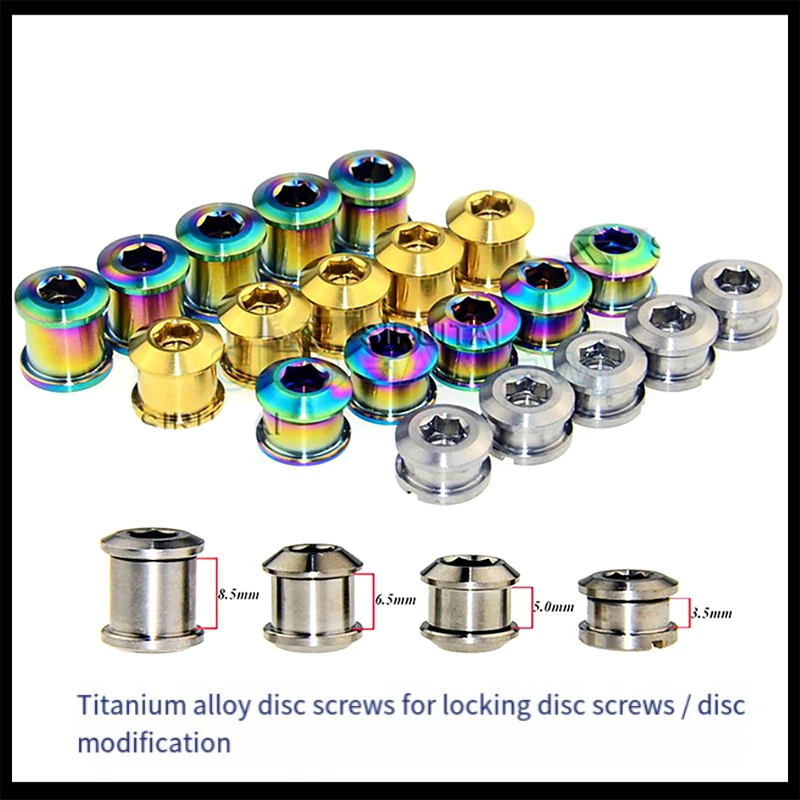 Titanium Alloy Chainring Lock Bolts Lightweight Design Corrosion Resistant High Strength for Bicycle Chainring Modification