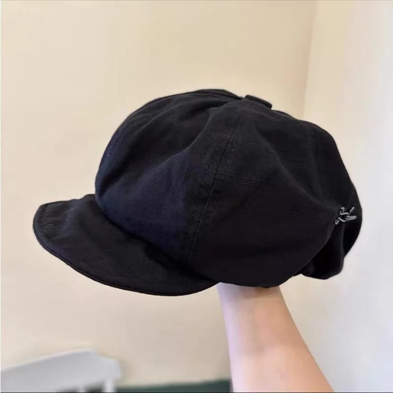 Harajuku Retro Style Oversized Berets Caps for Women in 2024 Spring Summer Fashion Versatile Casual Short-brimmed Newsboy Hats