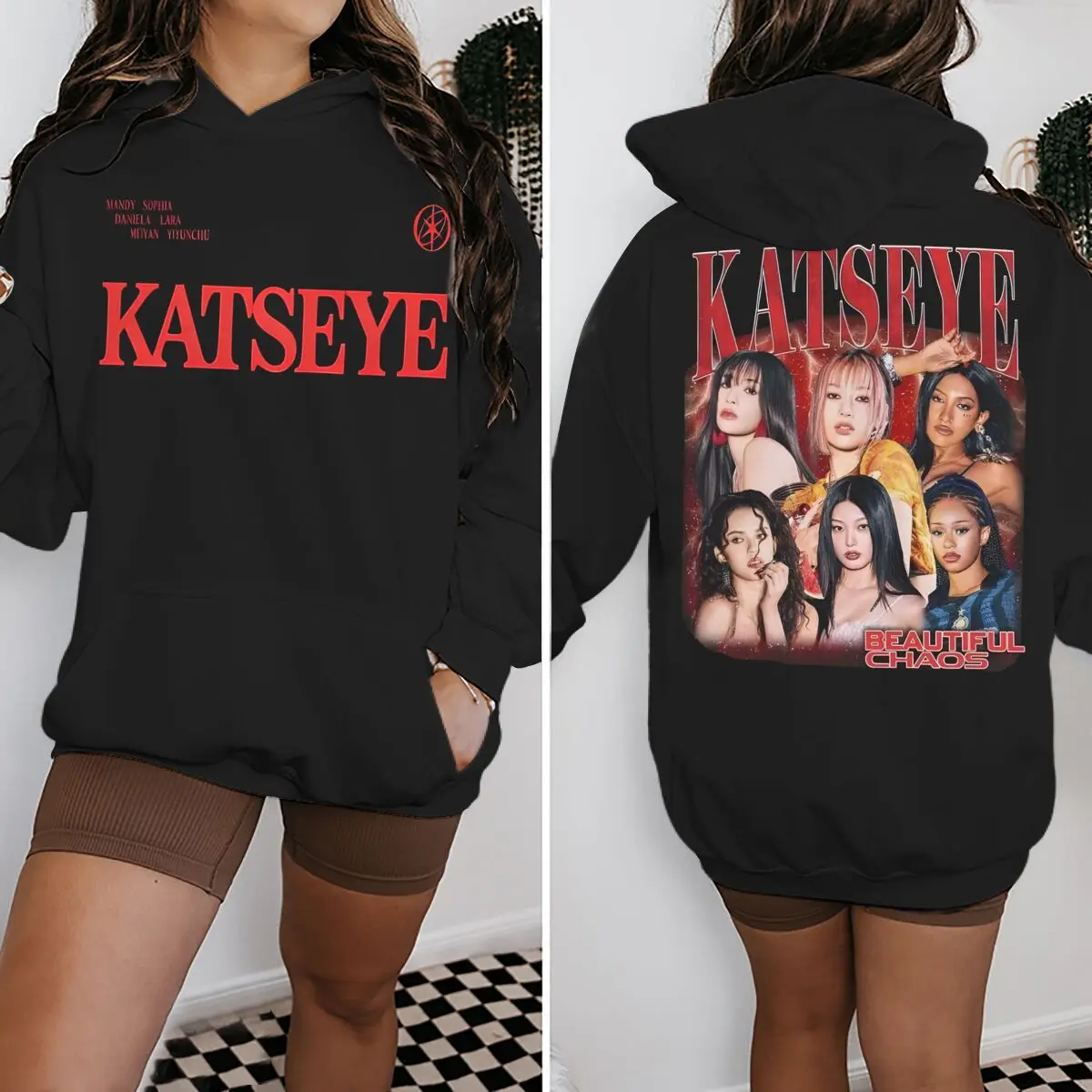 Vintage Katseye Pop Music Fan Lover Graphic Hoodie Women Men Fashion Long Sleeve Fleece Tracksuit Unisex Katseye Hoodies Gifts