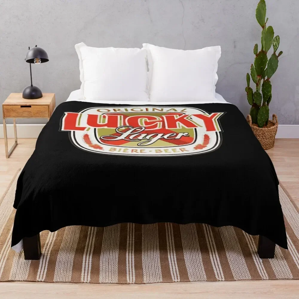 Lucky-Lager-San-Francisco-Beer Throw Blanket Personalized Gift Retros Weighted Blankets