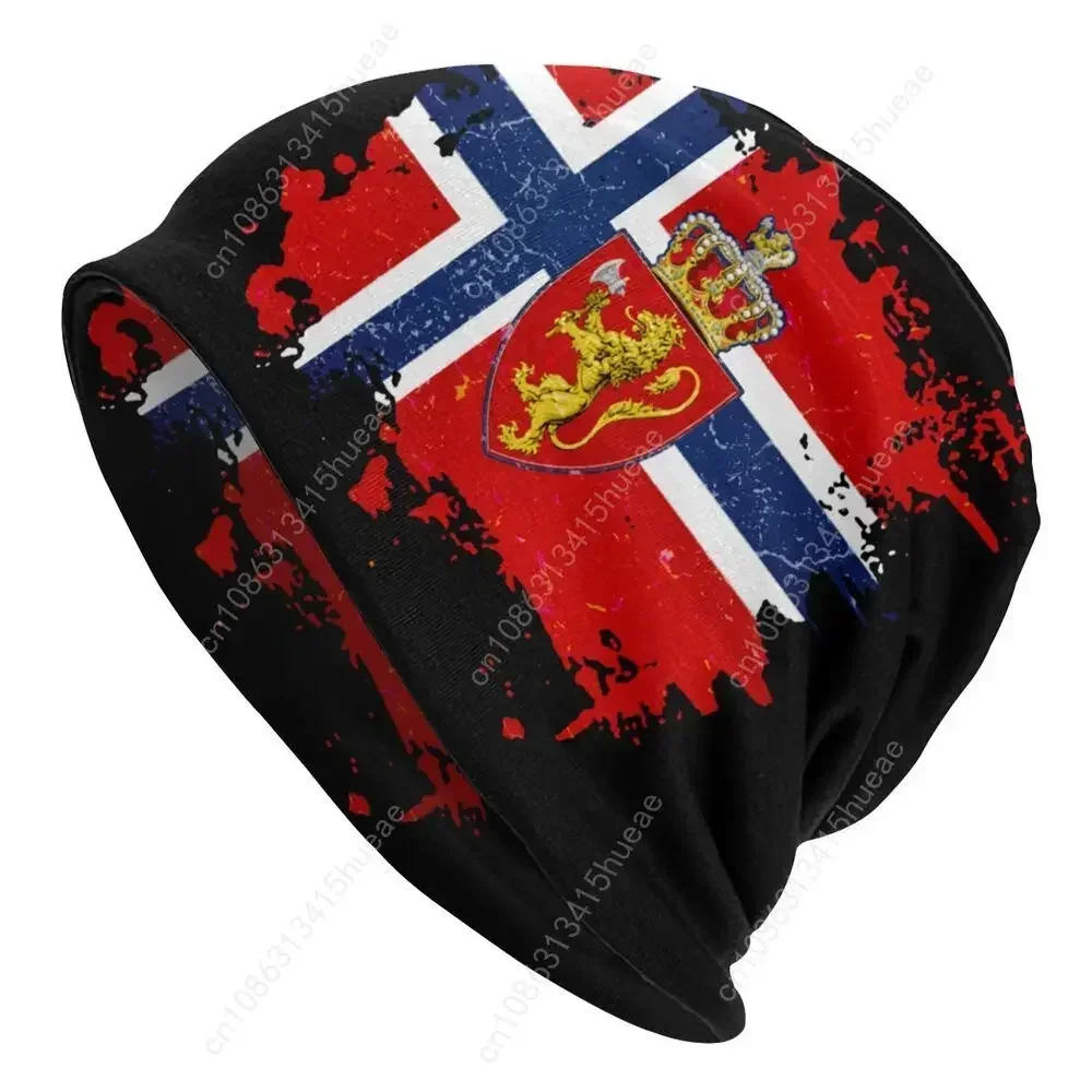 معطف من الأسلحة من النرويج الشارع الشهير شتاء دافئ قبعات منسوجة للجنسين الكبار Skullies Beanies قبعات العلم النرويجي فخور بونيه القبعات
