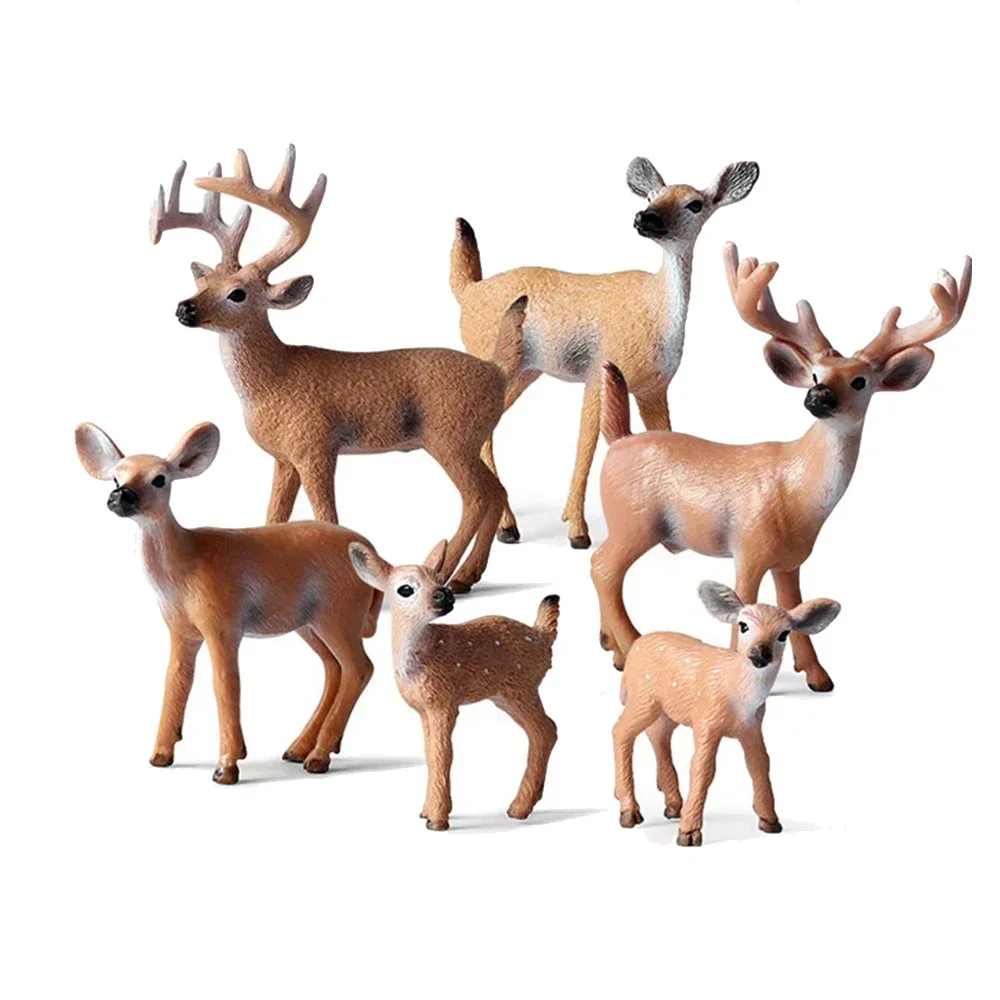 Cervo di plastica Modello Giocattoli Renna di Natale Alce Elano Antilope Giraffa Figurine di animali Action Figure Animali selvatici Giocattolo Regali per bambini