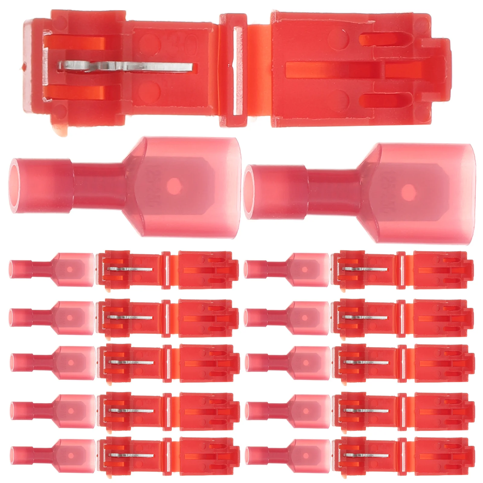 

100Pcs Quick Splice Wire Connectors Kit Insulated Spade Terminals for Automotive Marine Electrical Repairs Installations