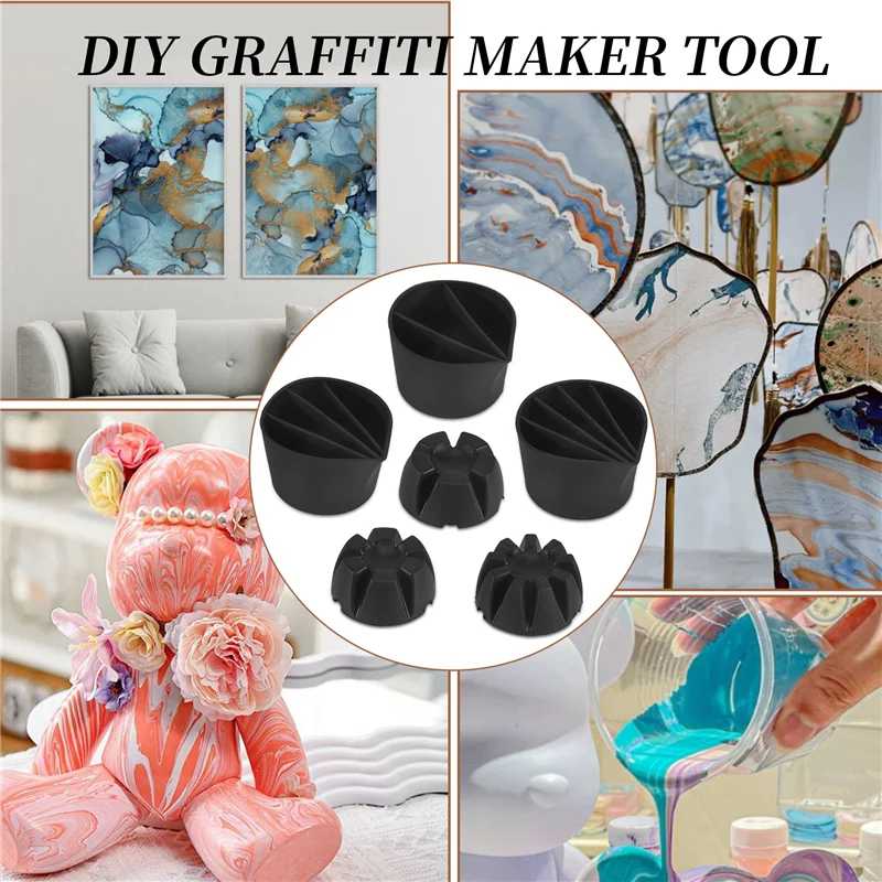 6 قطعة كوب سبليت لصب الطلاء 3 كوب صب الزهور 3 كوب خلط الطلاء لصب الراتنج طلاء الأكريليك أدوات صنع ذاتية الصنع