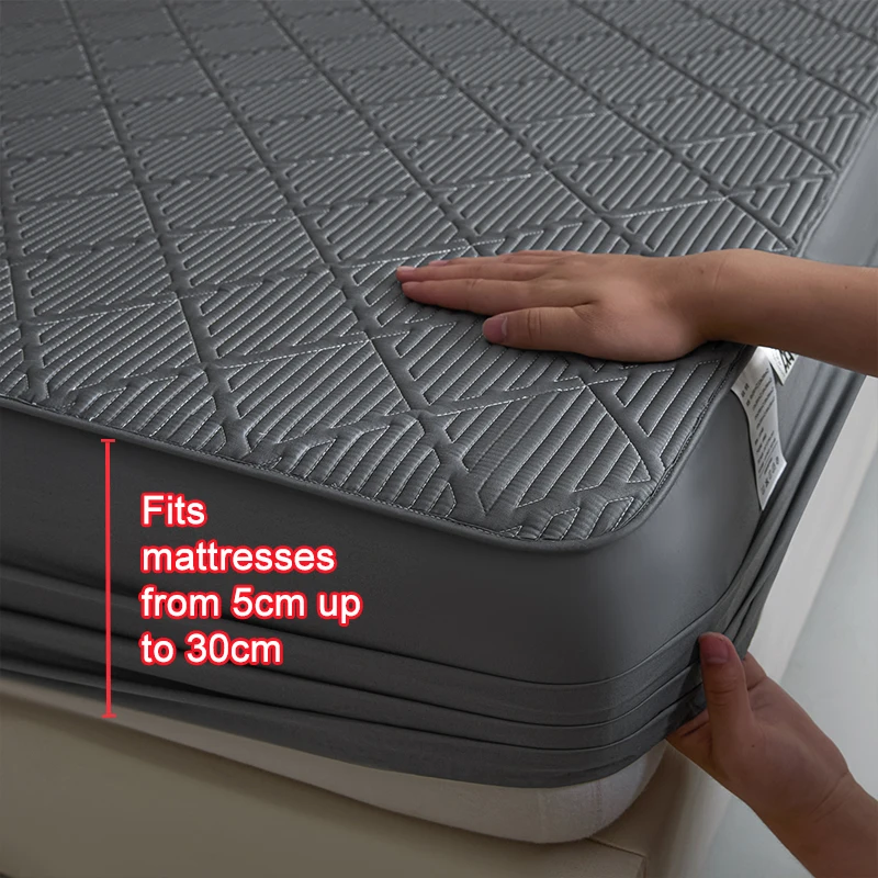 50S Pure Cotton Top Layer Mattress Protector Fitted Mattress Cover Antibacterial Quilted Anti-Mite Breathable Bed Pad Cover