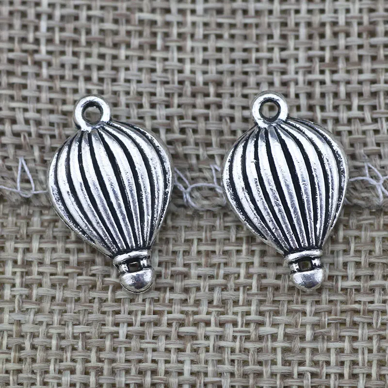 10pcs/lot 13*21mm Hot Air Balloon CharmAntique Silver Color  DIY Necklace Bracelet Jewelry MaKing Pendant