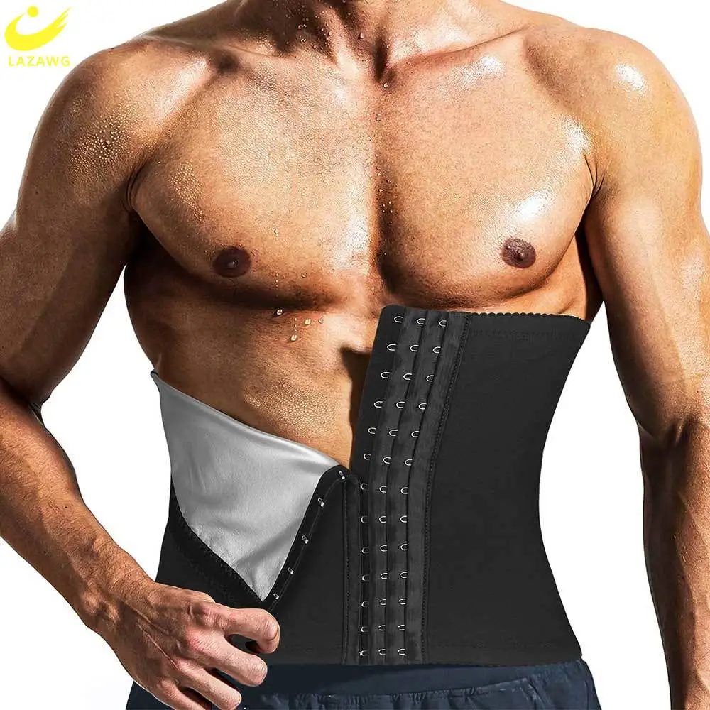 LAZAWG Waist Trainer for Men Sauna Band Weight Loss Sweat Girdle Waist Cincher Trimmer Corset Slimming Belly Belt Body Shaper