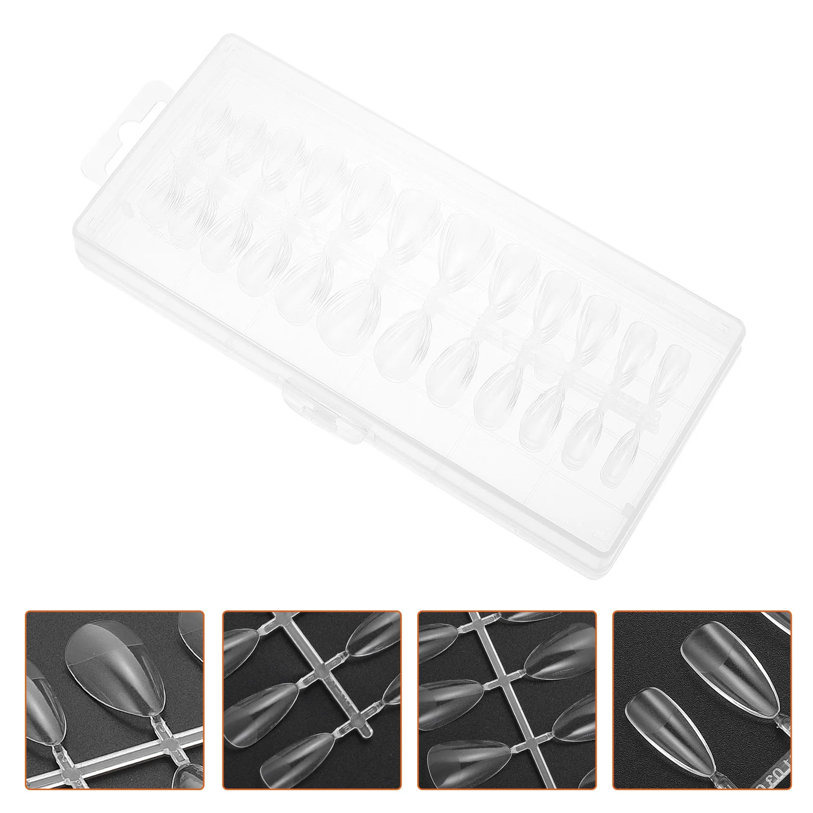 240 قطعة شفافة غير مميزة لتقوم بها بنفسك الأظافر وهمية غطاء كامل اضغط على نصائح الأظافر قابلة لإعادة الاستخدام مانيكير اكسسوارات للنساء مسمار الفن #4