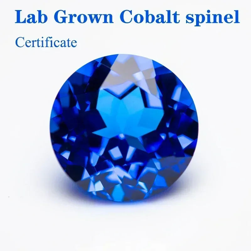 Lab Grown Cobalt spinel Circular Blue Little Demon VVS1 Charms Beads Diy for Jewelry Making Materials Selectable AGL Certificate