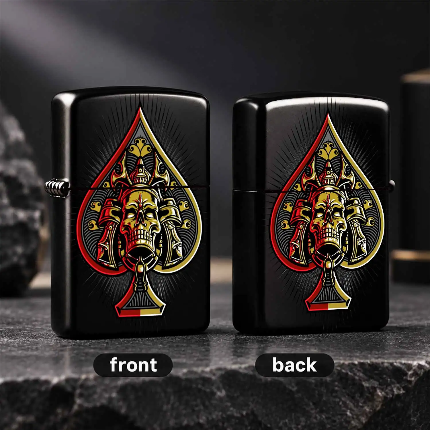 Vintage Creative Ace Of Spades Skull Scepter Lighter, Stylish Cool Decor Accessory, Portable Ignition Tool For Daily Outdoor Use, Ideal Practical Gift For All Scenarios, Unique Collectible Decorative Item With Eye-Catch A Humorous And Inter