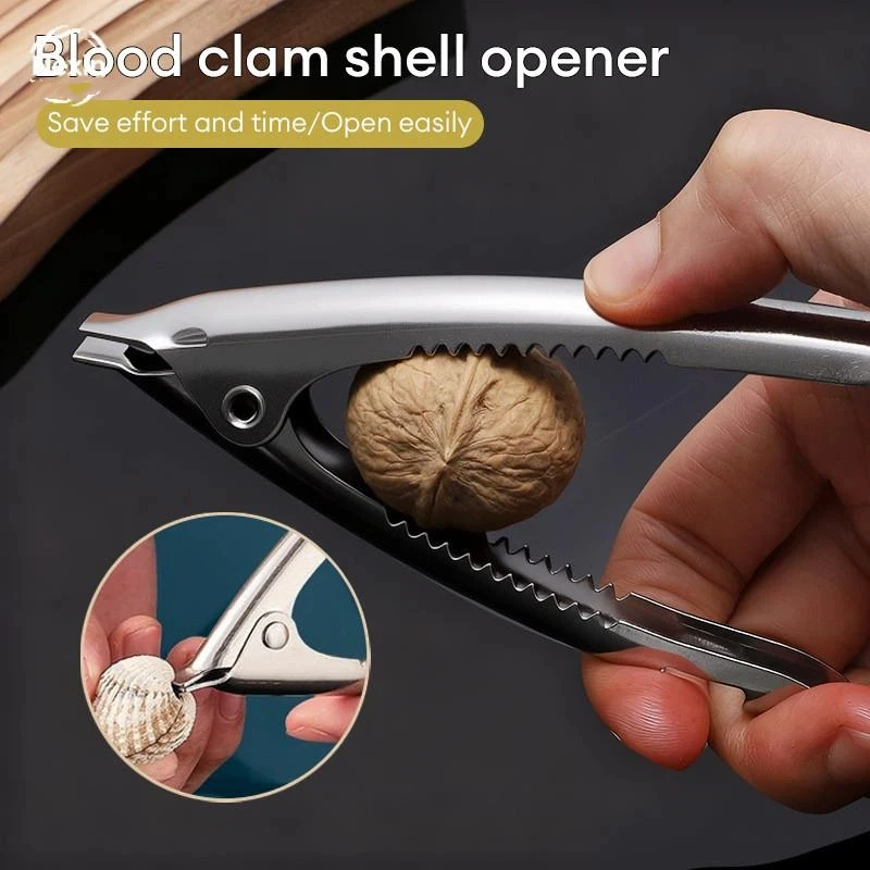 Stainless Steel Clam Opener Labor Saving Non Slip Handle Perfect For Home Kitchen Seafood Cooking