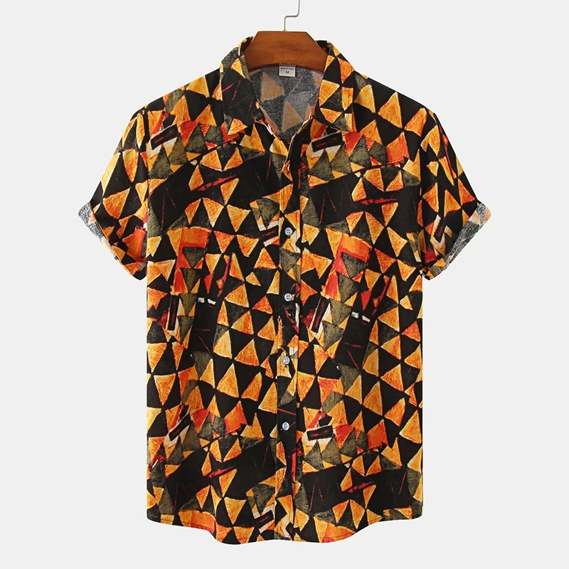 2024 New Fashion uomo donna camicie hawaiane stampa a righe bottoni Harajuku t-shirt Y2k top Streetwear abbigliamento a maniche corte maschile