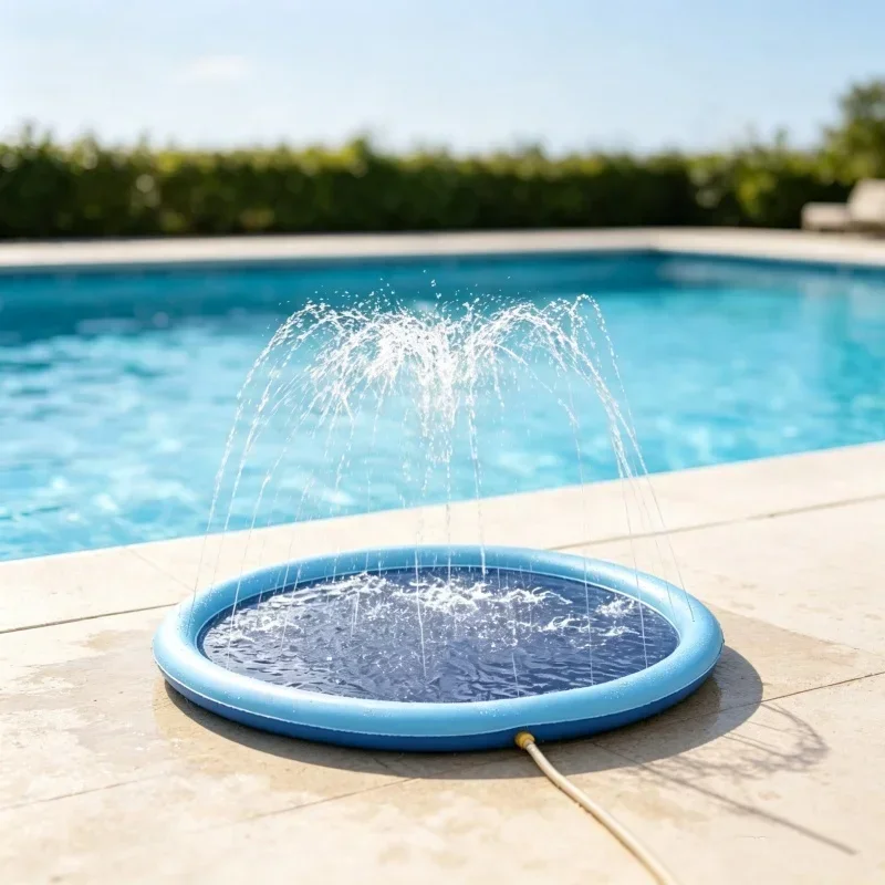 Thickened Non Slip Water Splash Pad With Adjustable Sprinkler For Pet Dog Lawn Backyard Courtyard Outdoor Summer Cooling Scene