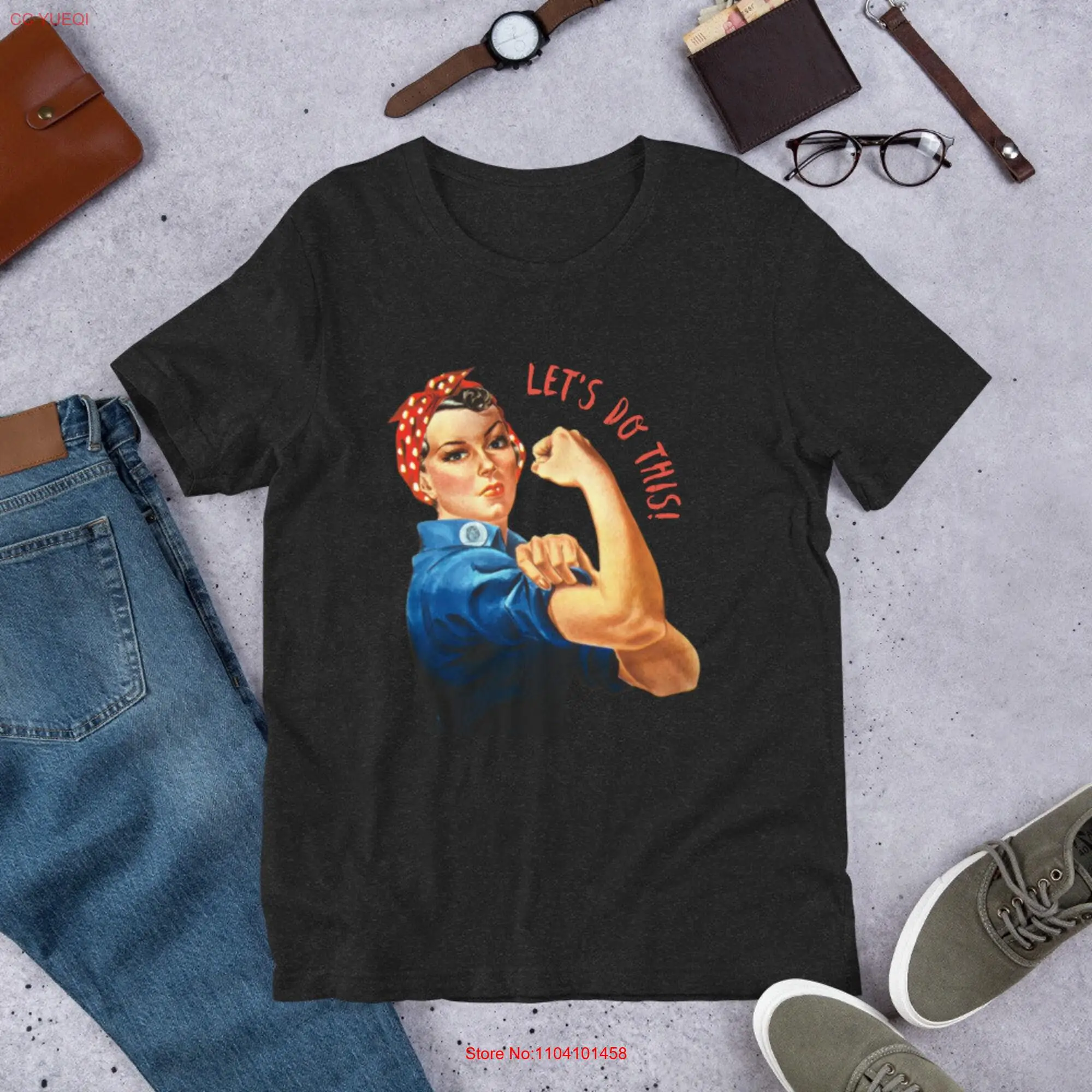 Rosie the Riveter Vintage Design t shirt long or short sleeves