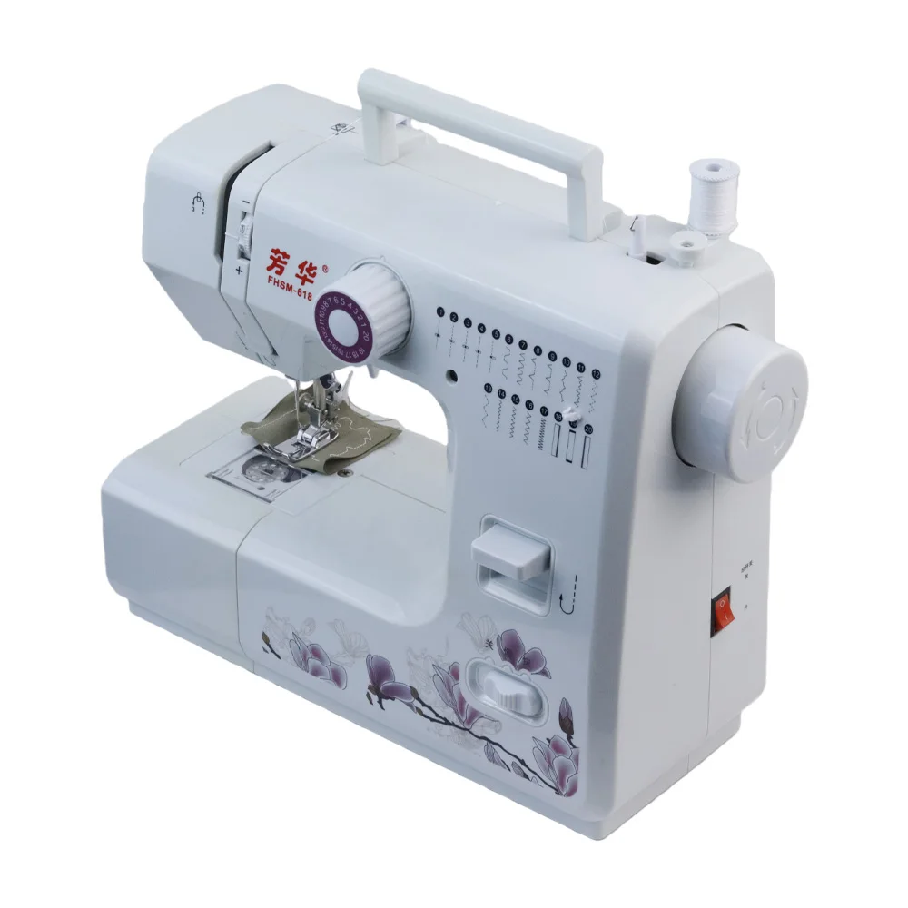 12V1.5A Portable Small Lockstitch 618 Sewing Machine 42pcs Sewing Kit 11pcs Presser Foot  220V/110V