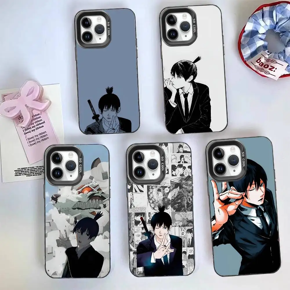 1pc c-serra homem a-acki hayakawa caso de telefone imd design cor prata caso para iphone 17 16 15 14 13 12 11 ar pro max plus