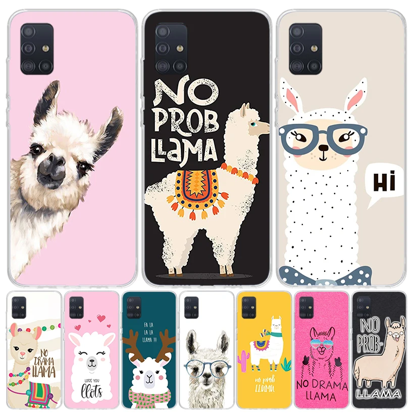 Lama Llama Alpacas For Samsung Galaxy A51 A50 A71 A70 Phone Case A40 A41 A30 A31 A20E A21S A10 A11 A01 5G A6 A8 + A7 A9 Plus