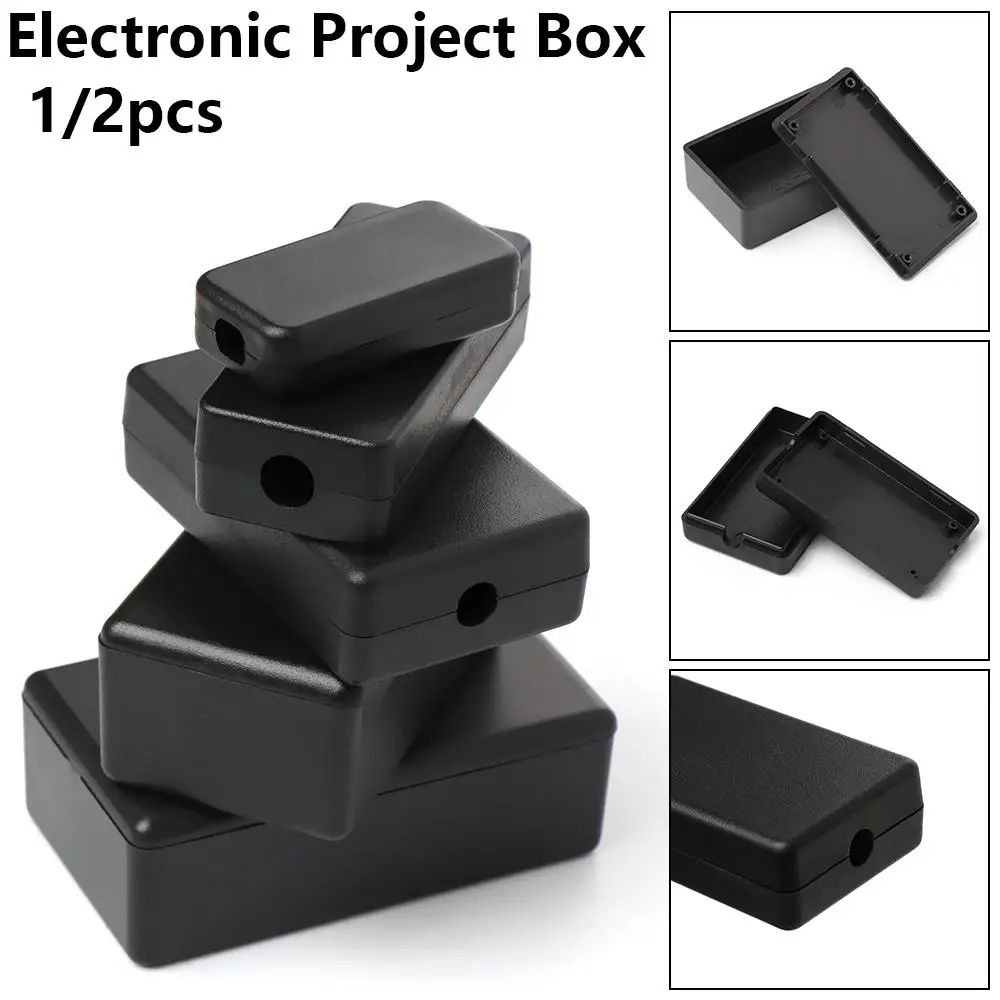 1/2pcs Plastic Waterproof Black DIY Housing Instrument Case Plastic Electronic Project Box Electric Supplies