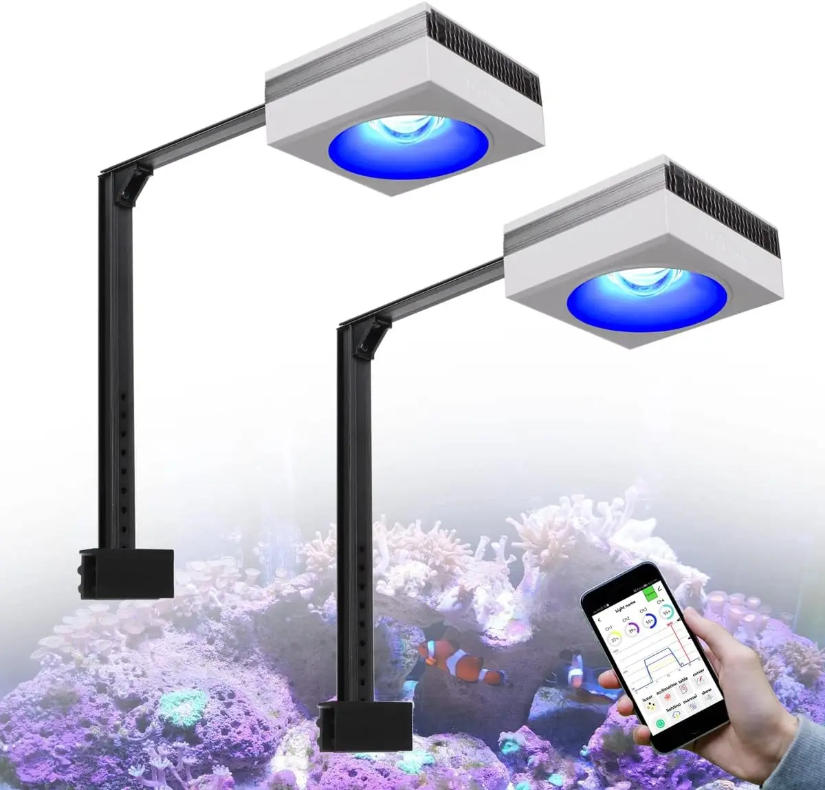 

Marine Led Aquarium Light Full Spectrum For 36 48 Inch Tank Saltwater Reef Coral Sps Lps Two Pieces