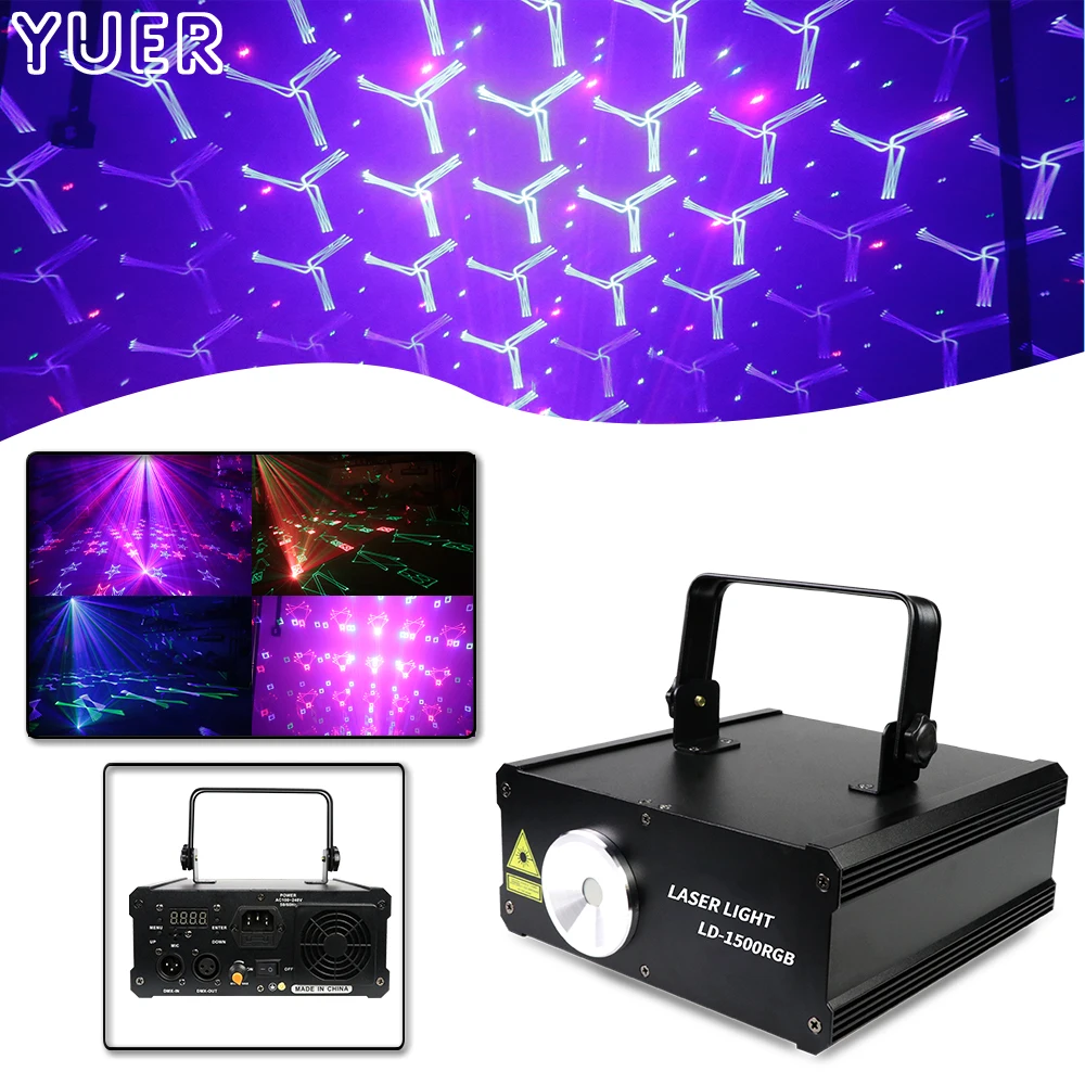 

Raster Full Color Animation Laser Light 600mw 1W 1.5W RGB Laser Light DMX512 6/34CH For DJ Disco Stage Wedding Party Club Indoor