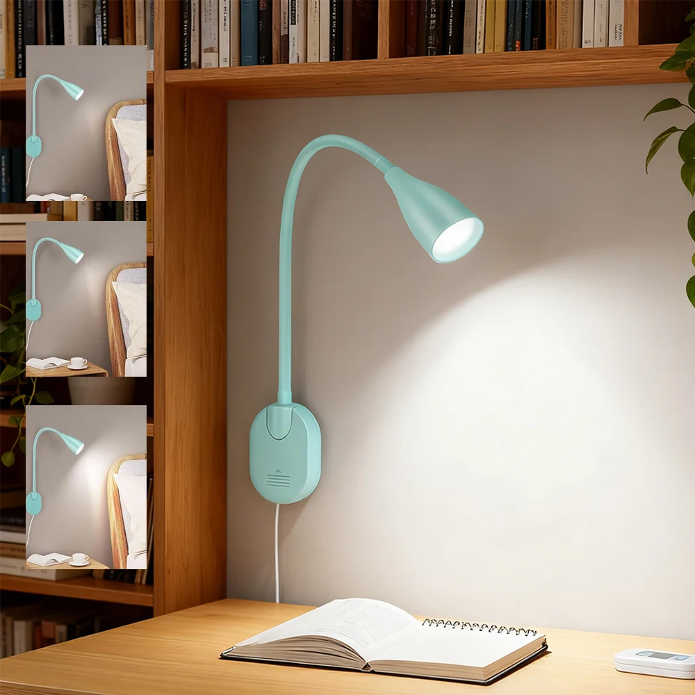 

Современный светодиодный настенный светильник для чтения с гибким шлангом, прикроватный настенный светильник для спальни, учебной книги, настенный светильник с выключателем