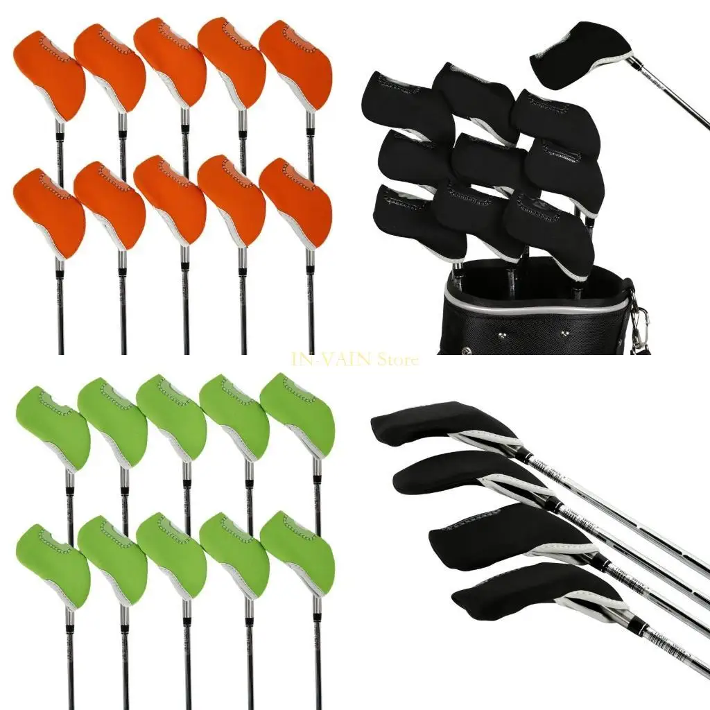 

M5TC 10pcs Neoprene Golf Irof Iron Cover Iron Head Head Covers Covers для гольф -клинков.