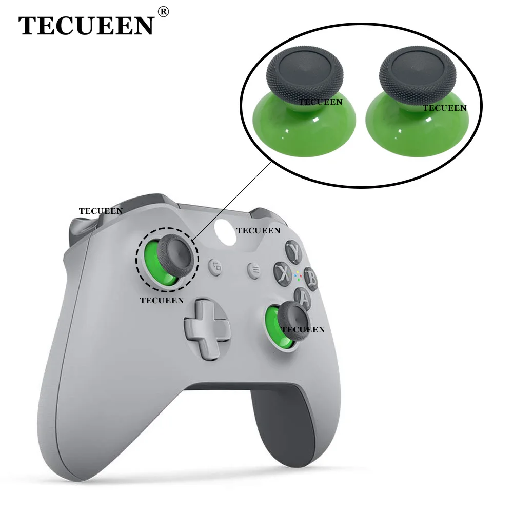 

2pcs Gray Green Thumbsticks for Xbox One S Controller 3D Rocker Buttons Analog Joysticks Caps Thumb Stick Grip Cover