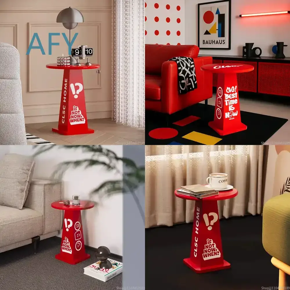 Industrial Style Round Coffee Table Set Modular End Tables for Cafe Living Room Small Space Accent Furniture for Home Office
